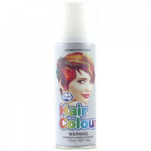 White Hair Spray 175ML Temporary Plain Coloured Hairspray Styling Party Supply - image 2 of 2