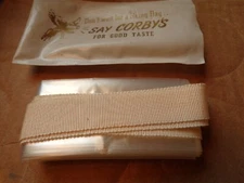 Vintage Corby's Whiskey Parrot Advertising Plastic Rain Bonnet Ribbon Ties Case