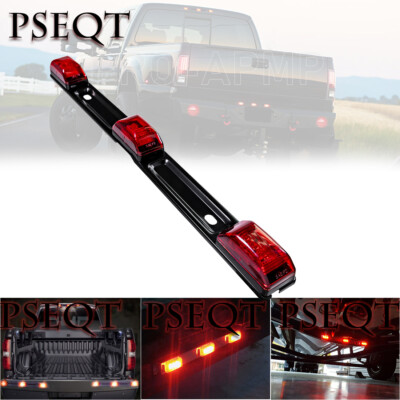 Red LED Stainless Clearance ID Marker Light Bar Truck Trailer Tail Lights DOT