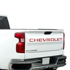 Red Tailgate Letters 2019-2025 Chevrolet Silverado Plastic Inserts 2500 3500