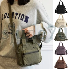 Women Small Canvas Tote Bag Crossbody Purse Vintage Mini Shoulder Handbag Travel