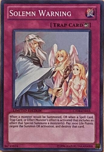 Solemn Warning 1996 Yu-Gi-Oh! Limited Edition TCG Holo Card - Picture 1 of 3