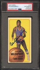 1970 Topps CALVIN MURPHY Signed Rookie RC PSA 10 Authentic On Card Auto #137 HOF. rookie card picture