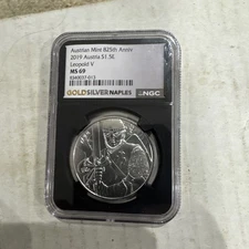 2019 Austria S1.5E Austrian Mint 825th Anniversary Leopold V MS 69 NGC