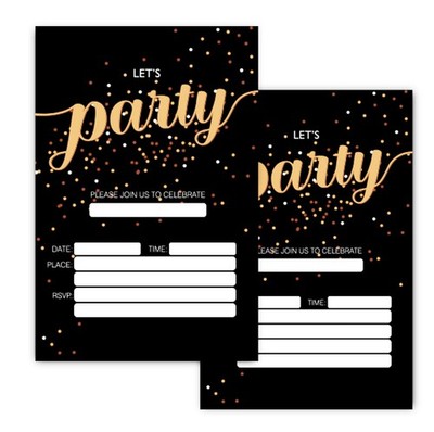 Lets Party Birthday Invitation Girl Boy Teen Kid Card Envelope Supply 30 PCS