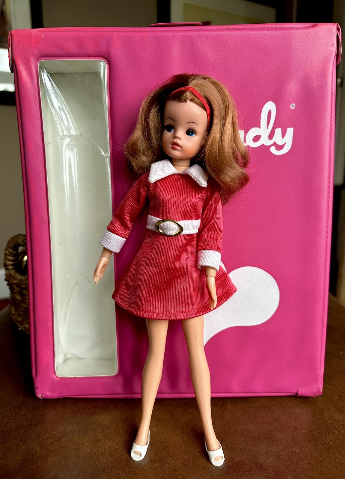 Lovely Lively Sindy Doll Riveted Shoulders in Party Time Outfit & Carry Case 