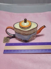 CHARLOTTE DI VITA NUMBERED TEAPOT COPPER HAND PAINT c5