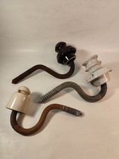 Lot alt großer Isolator Porzellan Keramik braun weiß zum Schrauben Stromkabel