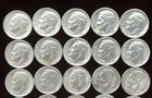 ROOSEVELT DIMES~ROLL LOT of (50) DIMES~90% SILVER~(all 1950's~PHIL. & DENVER) — photo 3