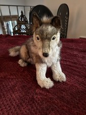 Hansa Toy International Wolf Cub Plush Realistic Sitting New Old Stock With Tags