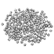 100pcs 8mm Bicone Glass Crystal Beads, Faceted Beads Silver Tone