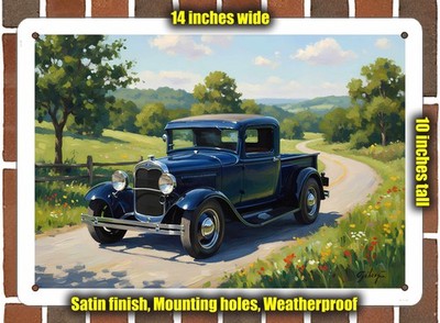 Metal Sign - 1934 Ford Pickup Truck 1 Oil Painting - 14x10