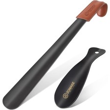 Long Handle Shoe Horn for Seniors and Adults 16.5 Inch Metal Boot Horn Shoe