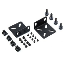 Rack Mount Kit Universal 1U Ears with Adjustable Holes Distance, Black