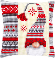 Cross Stitch Cushion Kit Christmas Elf 2 16" X 16"