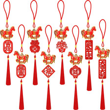 16Pcs Chinese New Year Decorations 2026 Year of Horse Lucky Charm Feng Shui Tass