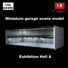 1/64 Diorama Car Garage Model Light City Car Showroom Parking Lot Scene Model