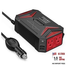300Watt Pure Sine Wave Power Inverter Car Adapter DC 12V to AC 110V with Black