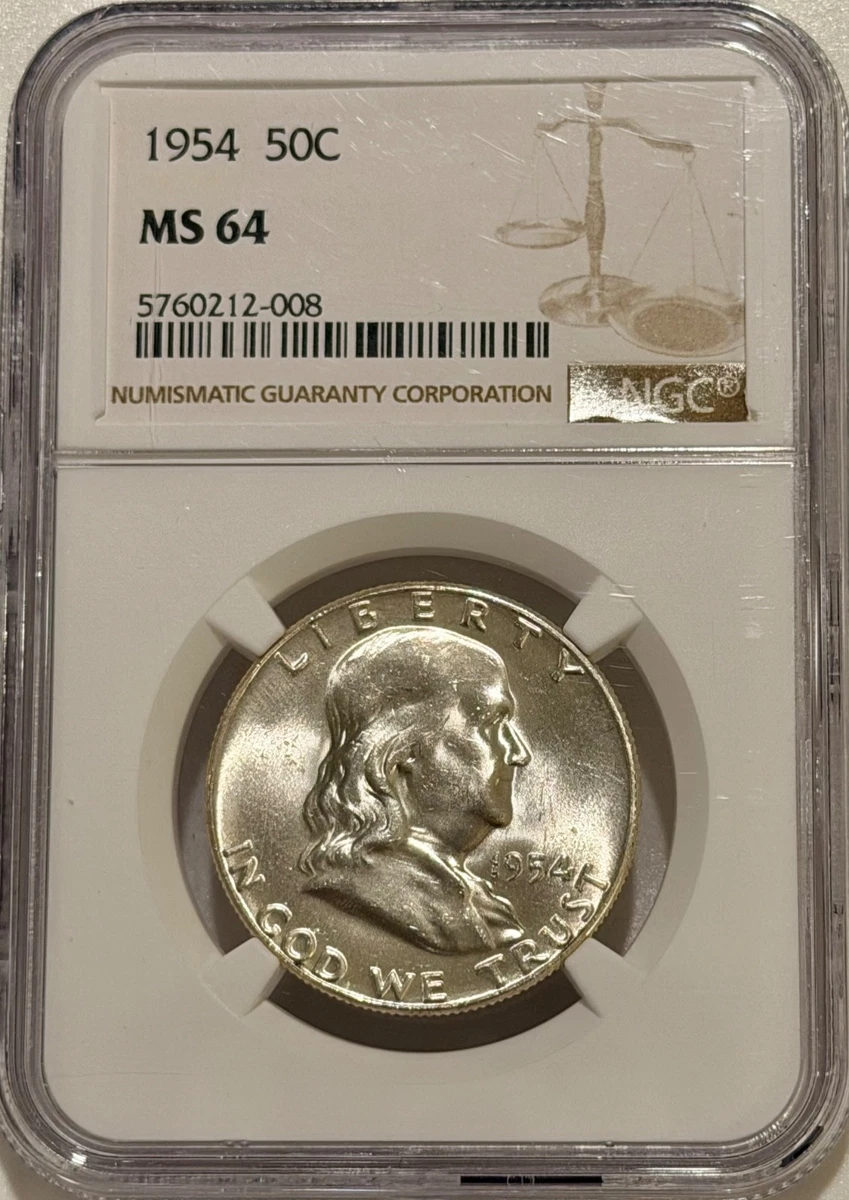 1954 Grade MS 64 Franklin Half Dollars (1948-1963) for sale | eBay