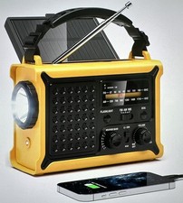 NOAA Weather Radio-12000mAh/44400mWh AM/FM Emergency Portable Radio with Solar