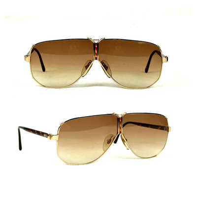 NOS CHRISTIAN DIOR WEST METALLICA MILITARY SUNGLASSES VINTAGE 70s