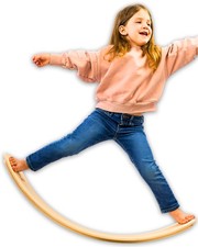 37 inch Finger Safe Wobble Board for Kids, Wooden Toddler Balance Toys, Monte...