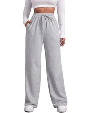 Wide Leg Sweatpants for Women Elastic High Waisted Drawstring Loose Pants wit...