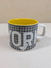 Starbucks New York City Subway Tile Gray & Yellow Coffee Tea Mug 12 oz