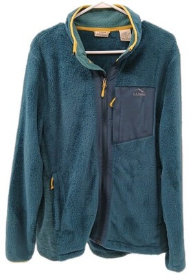 L.L. Bean Fleece Jacket Mens Large Blue Adventure Hybrid Full Zip Outdoor Hiking