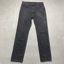 Wrangler 13MWZ Jeans Mens 34x36 Black Cowboy Cut Straight Leg Western Denim