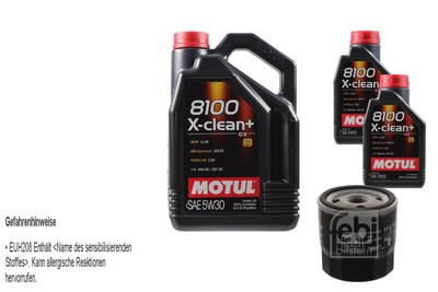 FEBI BILSTEIN Ölfilter 7L Motul 8100 X-clean+ 5W30 für Opel Astra G Caravan