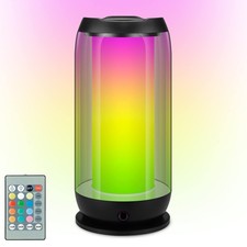 1 PCS Black Bedside Table Lamp Remote Color Changing RGB Dimmable Mood Light