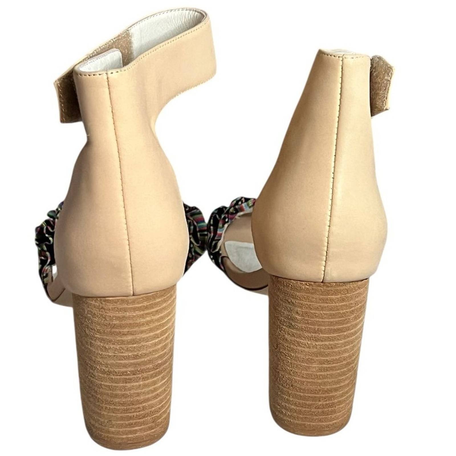 Jeffrey Campbell Lindsay Ruffle Block Heel Sandals Multicolor Size 9 NEW image 5