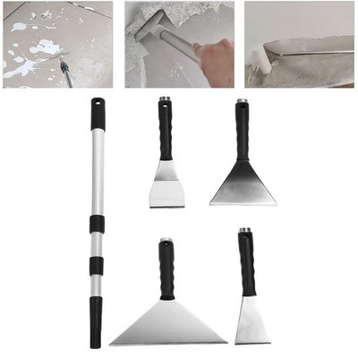 Drywall Skimming Blade Set Telescopic Rod Stainless Steel Paint Scraper Putt SET