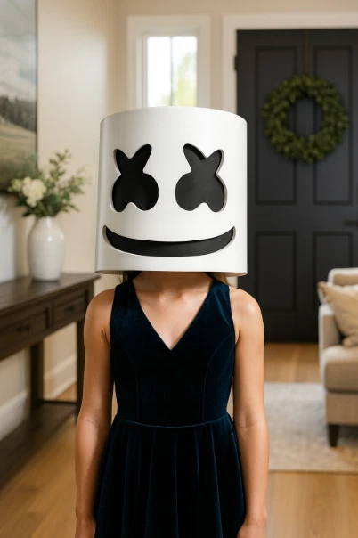 Replica Marshmello HARD Helmet 1:1 Scale Cosplay Prop DJ Mask Costume Halloween - Image 2 of 4