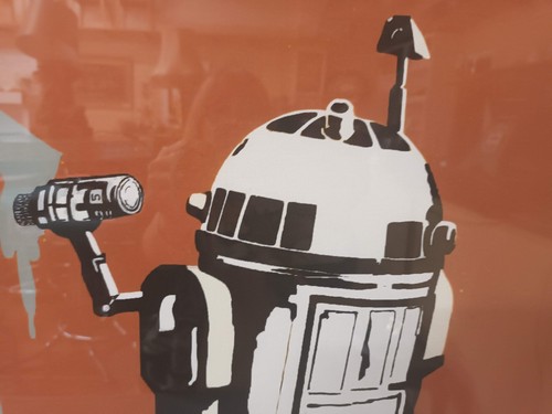 Vintage Star Wars Silkscreen Print on Canvas R2D2 Vandal Series Ryan Callanan - Picture 6 of 12