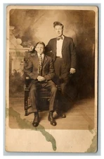 Vintage 1910's RPPC Postcard - Portrait of Young Men