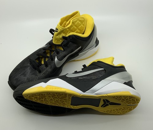 Nike NEW Mens Zoom Kobe VII 7 Supreme Black Silver Yellow US Size 7.5 Authentic - Picture 3 of 17