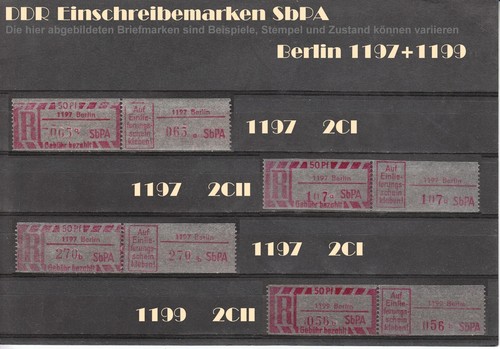 DDR R-Zettel SbPA Einschreibemarken BERLIN 1114 bis 1199 postfrisch ** LOT - Bild 19 von 19