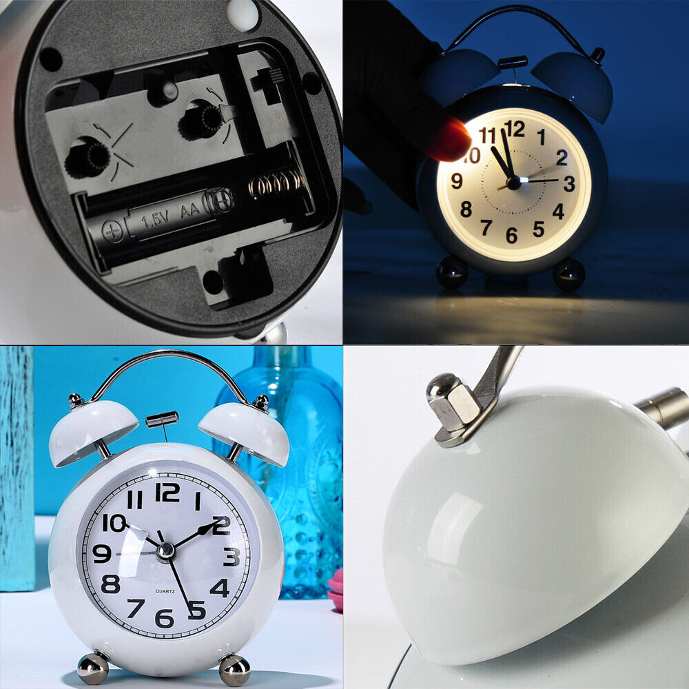 New Silent Analog Alarm Clock Vintage Classic Night Light New Silent Analog Alarm Clock Vintage Classic Night Light