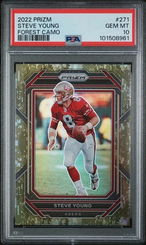2022 Panini Prizm Football Forest Camo Steve Young #271 PSA 10