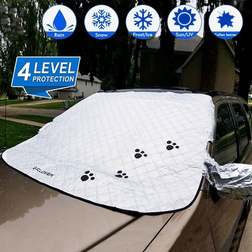 Winter Magnetic Car Front Windshield Snow Cover Sun Shade Dust Mirrors Protector - Foto 3 di 16