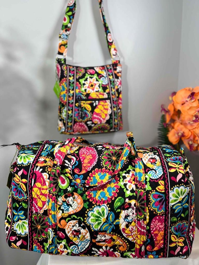 NWT VERA BRADLEY Disney Midnight Mickey Large Travel Duffel