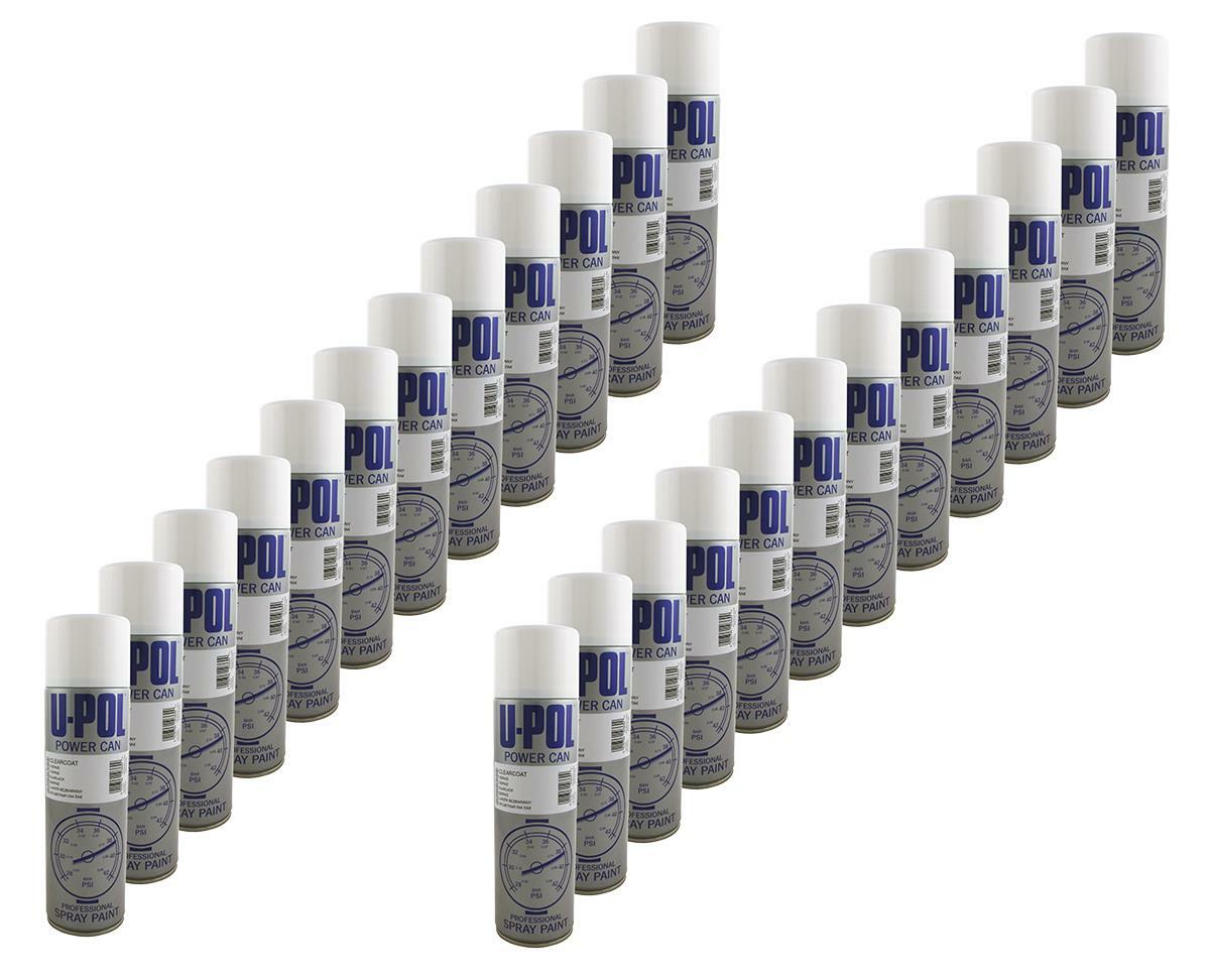 U-Pol Power Can Clear LACQUER 500ml Aerosol Powercan CLEARCOAT Upol X24 Pack