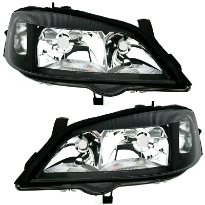Scheinwerfer Set in Schwarz für Opel Astra G 1998-2004 H7 HB3 für elektr LWR TYC