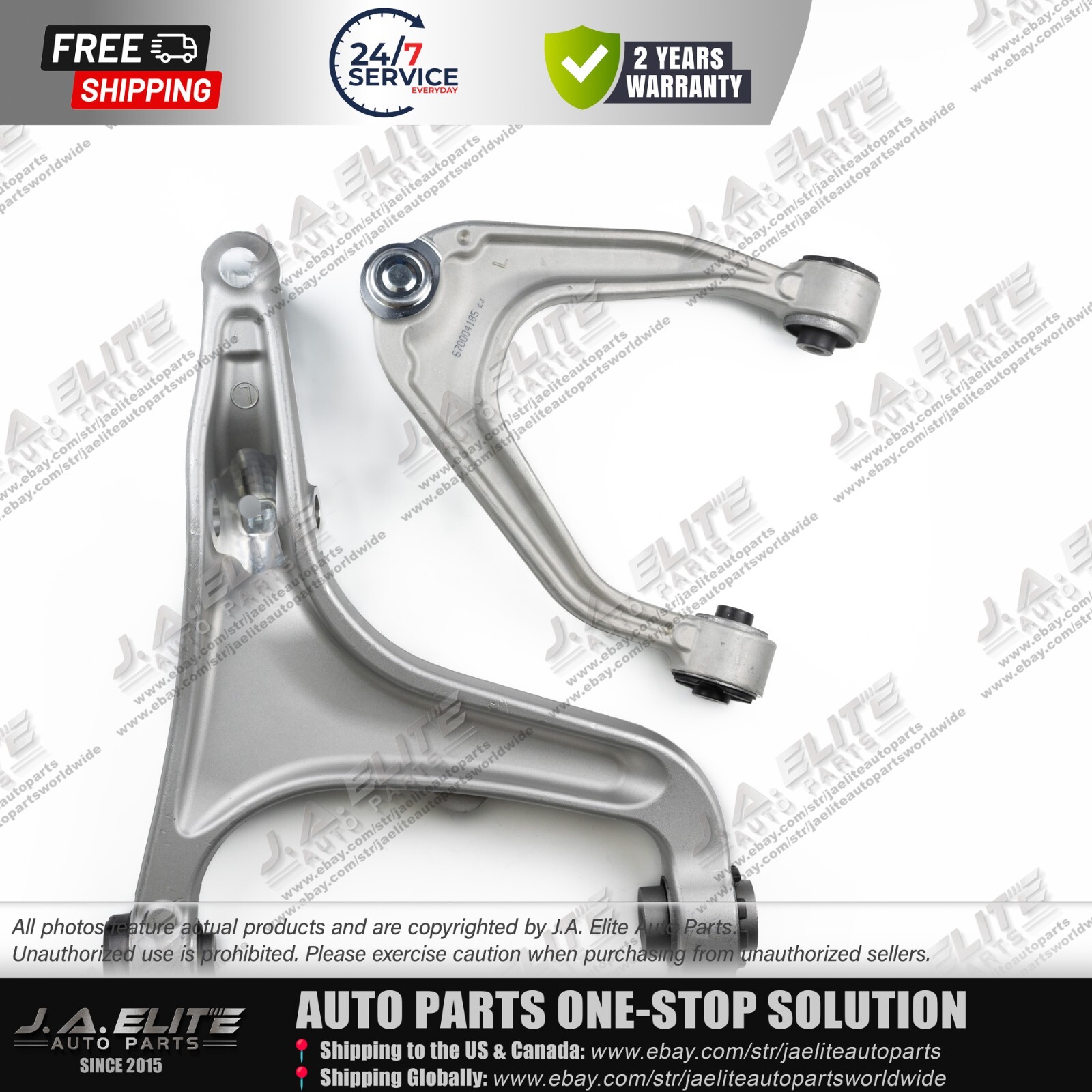 Front Upper & Lower Left Control Arms fit Maserati Quattroporte Ghibli (2014-17)