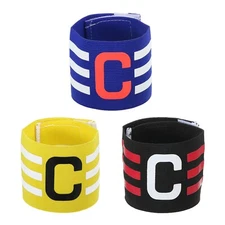 Captain Armband, 3 Pack Adjustable Elastic Soccer Captain's Arm Band, 3 Colors