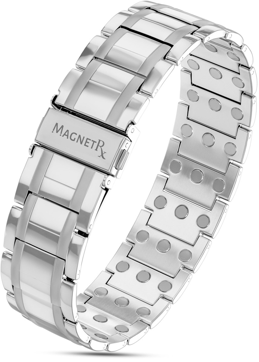 Bracelet Magnétique 5000 Gauss - Acier Inoxydable - Or Et Argent - Neuf Sans Boîte