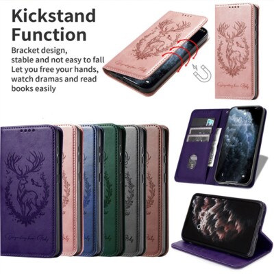 Leather Elk Deer Wallet Cover Case for Vivo X100 S16 S19 S18E X100S S17 IQOO Z8
