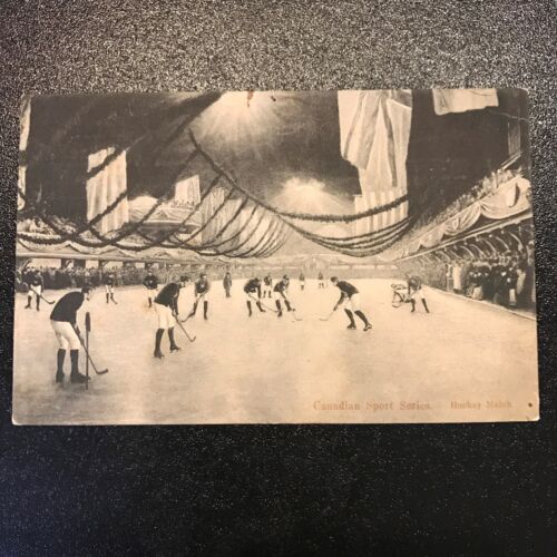 1893 Canadian Sports Series match de hockey Montréal Victoria patinoire carte postale - Photo 1/5